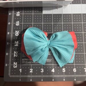 Teal and orange Hair Bow
